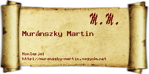 Muránszky Martin névjegykártya